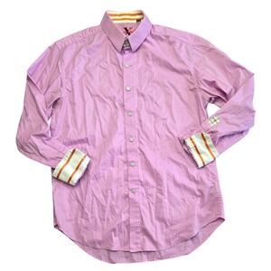 Robert Graham X Collection Mens Pink Long Sleeve Button Down Shirt Large L